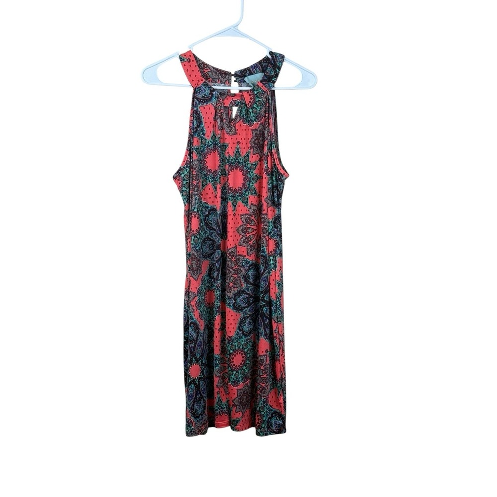 Skies are Blue Summer Dress Size L Coral Paisley Cottagecore Boho‎ Summer
